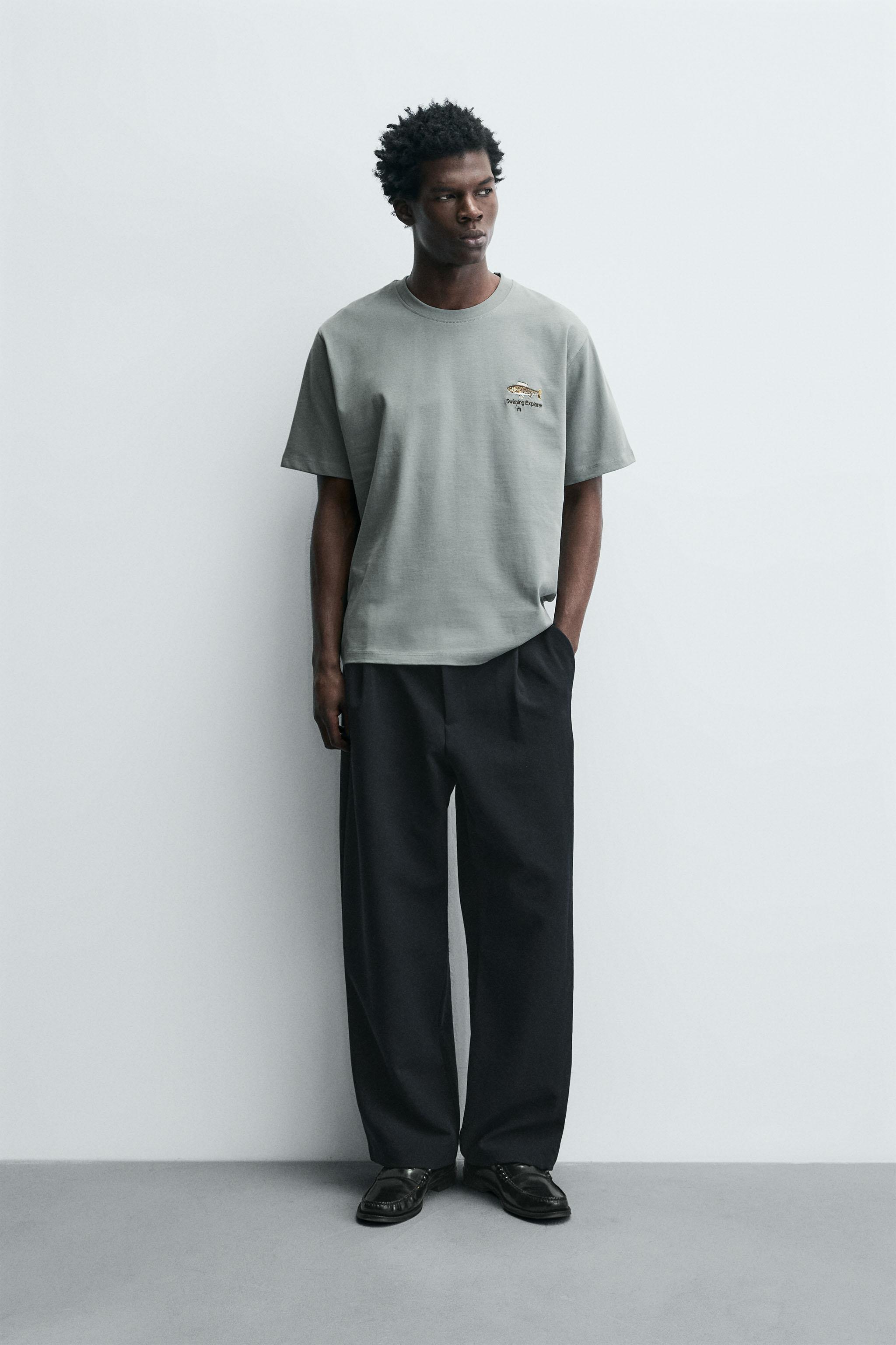 EMBROIDERED FISH T-SHIRT